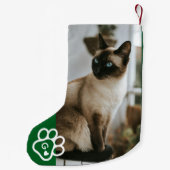 Add Your Own Photo Cat Pets Monogram Kleiner Weihnachtsstrumpf (Rückseite)