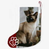 Add Your Own Photo Cat Pets Monogram Kleiner Weihnachtsstrumpf (Rückseite)