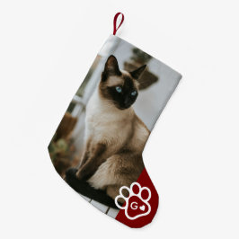Add Your Own Photo Cat Pets Monogram Kleiner Weihnachtsstrumpf