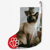 Add Your Own Photo Cat Pets Monogram Kleiner Weihnachtsstrumpf (Rückseite)