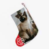 Add Your Own Photo Cat Pets Monogram Kleiner Weihnachtsstrumpf (Rückseite (Hängend))