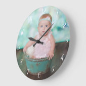 Add Your Own Photo Custom Round Clock Große Wanduhr (Winkel)