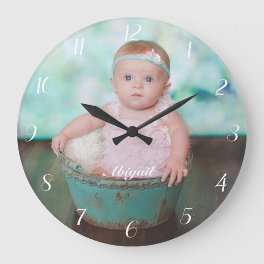 Add Your Own Photo Custom Round Clock Große Wanduhr (Vorderseite)
