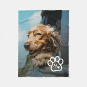 Add Your Own Photo Dog Pets Monogram Fleecedecke (Vorderseite)