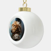 Add Your Own Photo Dog Pets Monogram Keramik Kugel-Ornament (Rechts)
