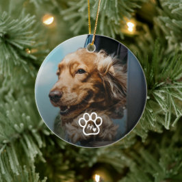 Add Your Own Photo Dog Pets Monogram Keramik Ornament
