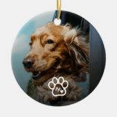 Add Your Own Photo Dog Pets Monogram Keramik Ornament (Vorne)
