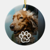 Add Your Own Photo Dog Pets Monogram Keramik Ornament (Vorne)