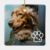 Add Your Own Photo Dog Pets Monogram Keramikornament (Rückseite)