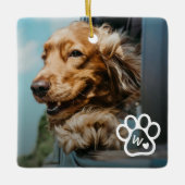 Add Your Own Photo Dog Pets Monogram Keramikornament (Vorderseite)