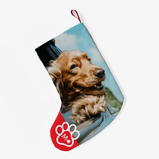 Add Your Own Photo Dog Pets Monogram Kleiner Weihnachtsstrumpf (Rückseite (Hängend))