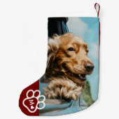 Add Your Own Photo Dog Pets Monogram Kleiner Weihnachtsstrumpf (Rückseite)