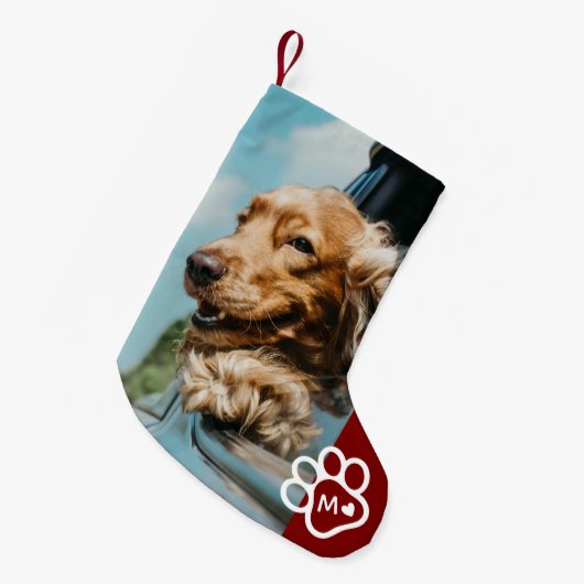 Add Your Own Photo Dog Pets Monogram Kleiner Weihnachtsstrumpf (Vorderansicht (hängend))