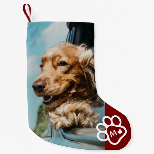 Add Your Own Photo Dog Pets Monogram Kleiner Weihnachtsstrumpf (Vorderseite)