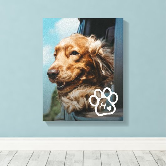 Add Your Own Photo Dog Pets Monogram Leinwanddruck (Insitu (Holzboden))