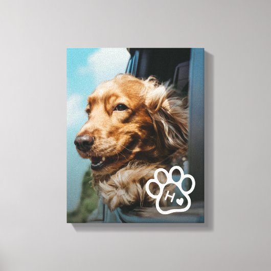 Add Your Own Photo Dog Pets Monogram Leinwanddruck (Vorderseite)