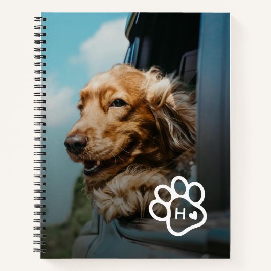 Add Your Own Photo Dog Pets Monogram Notizblock (Vorderseite)