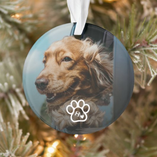 Add Your Own Photo Dog Pets Monogram Ornament (Baum)