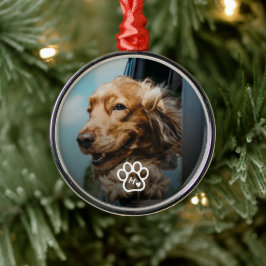 Add Your Own Photo Dog Pets Monogram Ornament Aus Metall