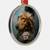 Add Your Own Photo Dog Pets Monogram Ornament Aus Metall (Rechts)