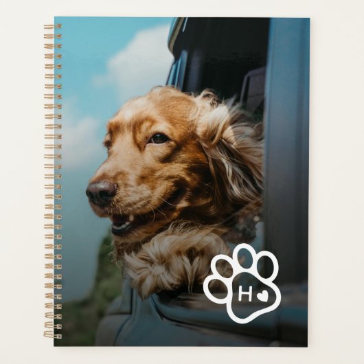 Add Your Own Photo Dog Pets Monogram Planer (Vorderseite)