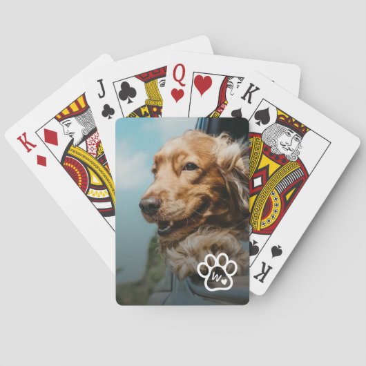 Add Your Own Photo Dog Pets Monogram Spielkarten (Rückseite)