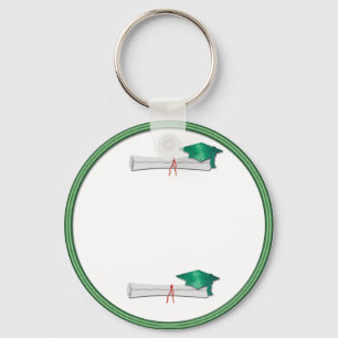 Add Your Own Text Green Graduation Keychain Schlüsselanhänger