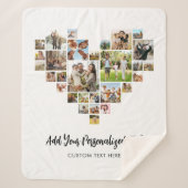 Add Your Own Text Heart Shaped Photo Collage Sherpadecke (Vorderseite)