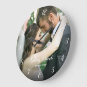 Add Your Own Wedding Foto von Custom Round Clock Große Wanduhr (Winkel)
