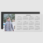 Add Your Photo 2026 Calendar on Gray Magnet (Vorne/Hinten)