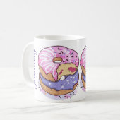 Add your photo and name cute donuts purple kaffeetasse (Vorderseite Links)