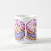 Add your photo and name cute donuts purple kaffeetasse (Mittel)
