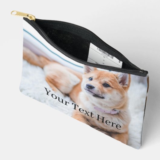 Add Your Photo and Text 2 Sided Customized Zubehörtasche (Offen)
