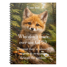 Add your photo and text Modern fine art fox cute Notizblock