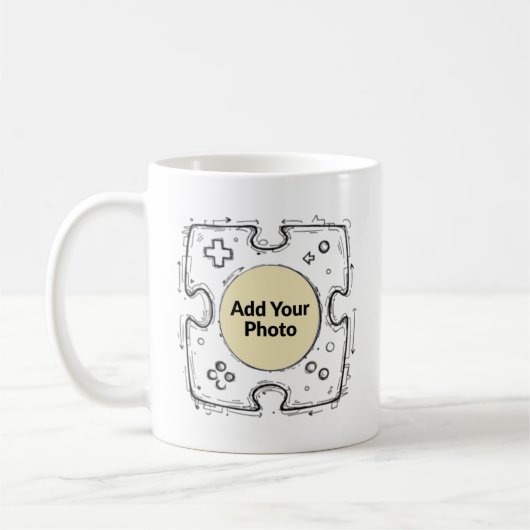 Add Your Photo Gamer Controller Doodle Frame Kaffeetasse (Links)