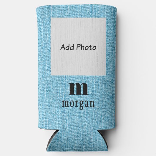Add Your Photo Initial Name, Trendy Slim Selters Dosenkühler (Vorderseite)
