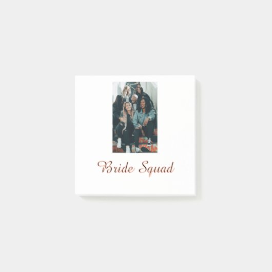 Add your photo name bridesmaid squad bride party post-it klebezettel (Vorderseite)