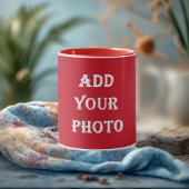 Add Your Photo Romantic Red Personalized NewlyWeds Tasse