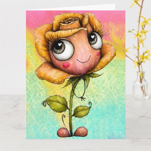 *Add your special message * Karte (Gelbe Blume)