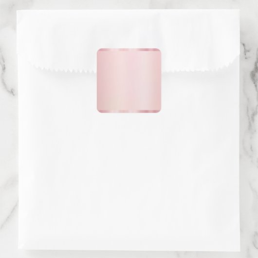 Add Your Text Elegant Template Blank Rose Gold Quadratischer Aufkleber (Tasche)