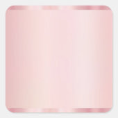 Add Your Text Elegant Template Blank Rose Gold Quadratischer Aufkleber (Vorderseite)