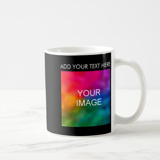 Add Your Text Image Photo Double Sided Mens Kaffeetasse (Rechts)