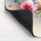 Add Your Text Name Elegant Watercolor Flowers Mousepad (Ecke)