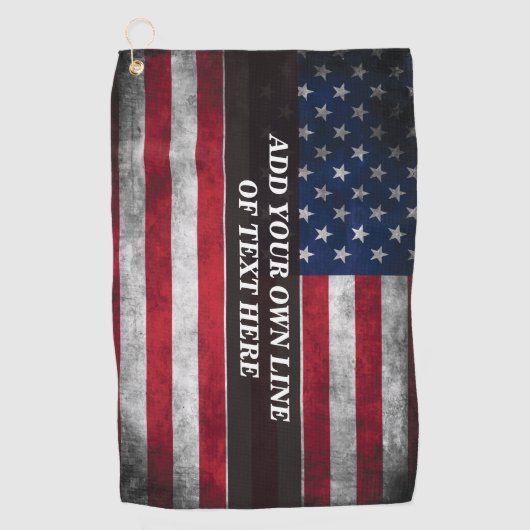 Add your text on American flag  Golfhandtuch (Vorderseite)