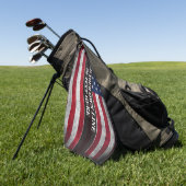 Add your text on American flag  Golfhandtuch (Gras)