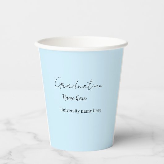 add your text simple graduate add school name cong pappbecher (Vorderseite)
