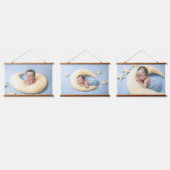 Add Your Three Photo Personalized Wandteppich Mit Holzrahmen (Dreifach)