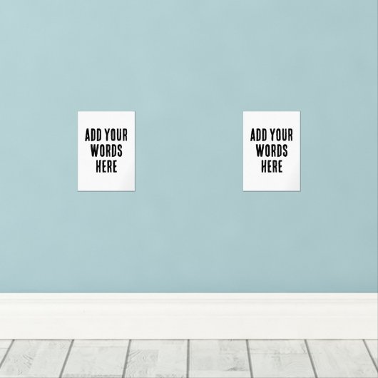 Add Your Words Here Custom Customized Personalized Bilderwand Sets (Holzboden)