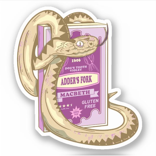 ADDERS FORK Hexen Zauber Shakespeare Aufkleber (Vorderseite)