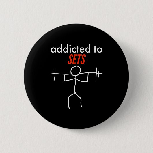 Addicdicted to Set Funny Gym Workout naughty Pun P Button (Vorderseite)
